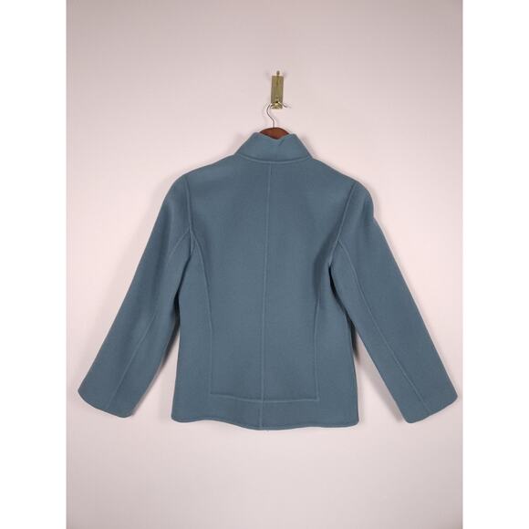 Linda Allard Ellen Tracy 100% Wool Jacket Size 2 Front Zip Teal Blue Green - Picture 8 of 8